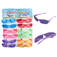 Окуляри сонячні, 14см, 12шт(6кольорів) на листі, 33-28-2см /100/1200/