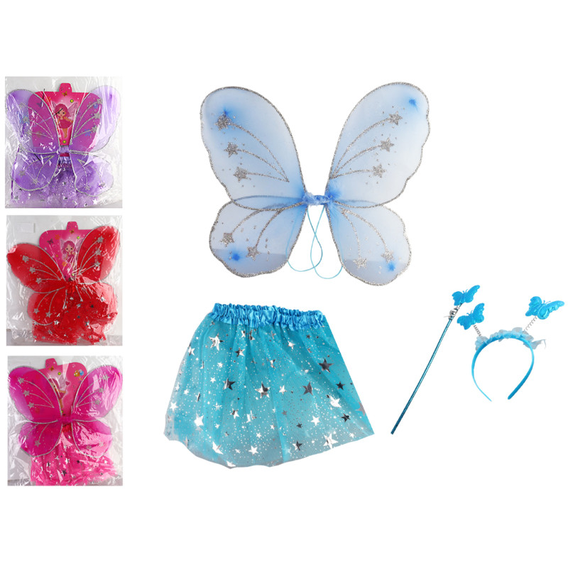 Крила спідниця, чарівна паличка, обруч, висота крил на резинках 40см, в п/е /200/