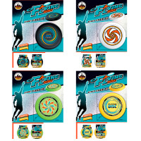 Літаюча тарілка фрісбі, 24,5см, 4 види, в карт.обгортці, 24,5-27-2,5см /36/