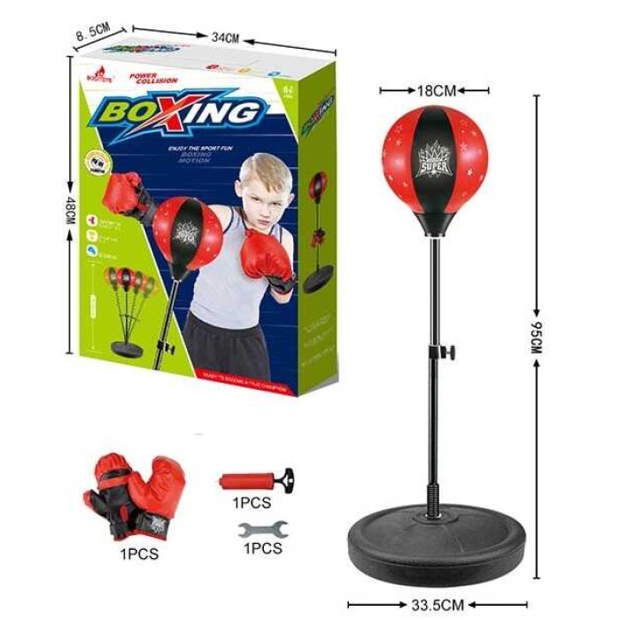 Боксерська груша 6034 на стійці з рукавичками кор.48*8,8*34 /18/