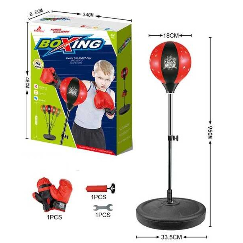 Боксерська груша 6034 на стійці з рукавичками кор.48*8,8*34 /18/