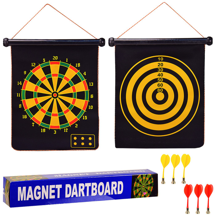 Дартс 17'' магнитный тканевый с 6 дротиками в кор. /24/