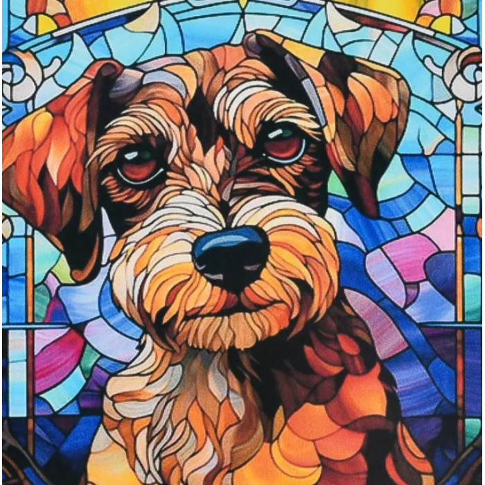 Набір для творчості алмазна картина Вітражний пес Strateg розміром 30х30 см (DEEX16282)