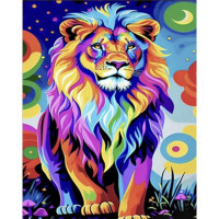 Набір для творчості алмазна картина «Поп-арт лев» Strateg розміром 30х40 см кв (HEG86058)