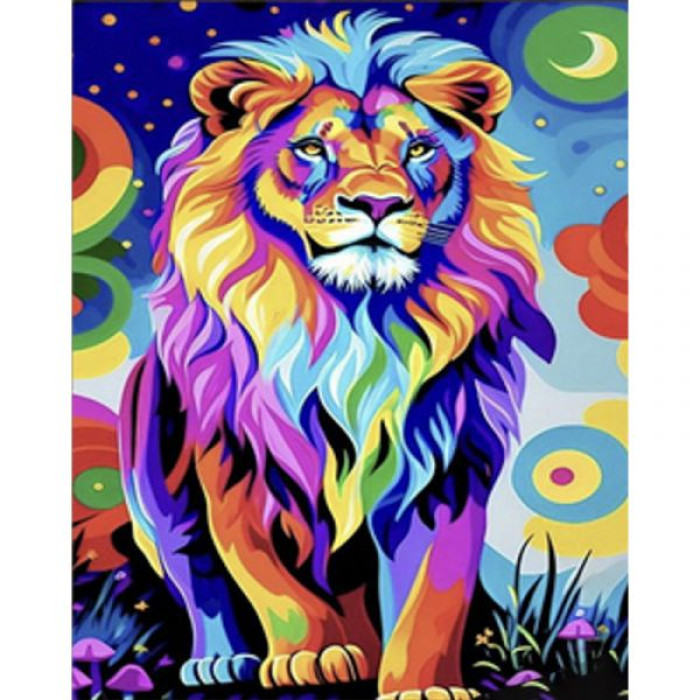 Набір для творчості алмазна картина «Поп-арт лев» Strateg розміром 30х40 см кв (HEG86058)