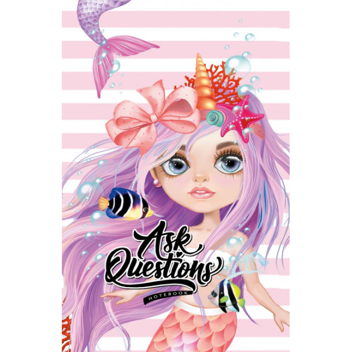 Анкета для дівчаток, 70г,7БЦ,мат.лам.,виб.лак,гліттер,135х197мм,48арк.,блок англ.диз.2152