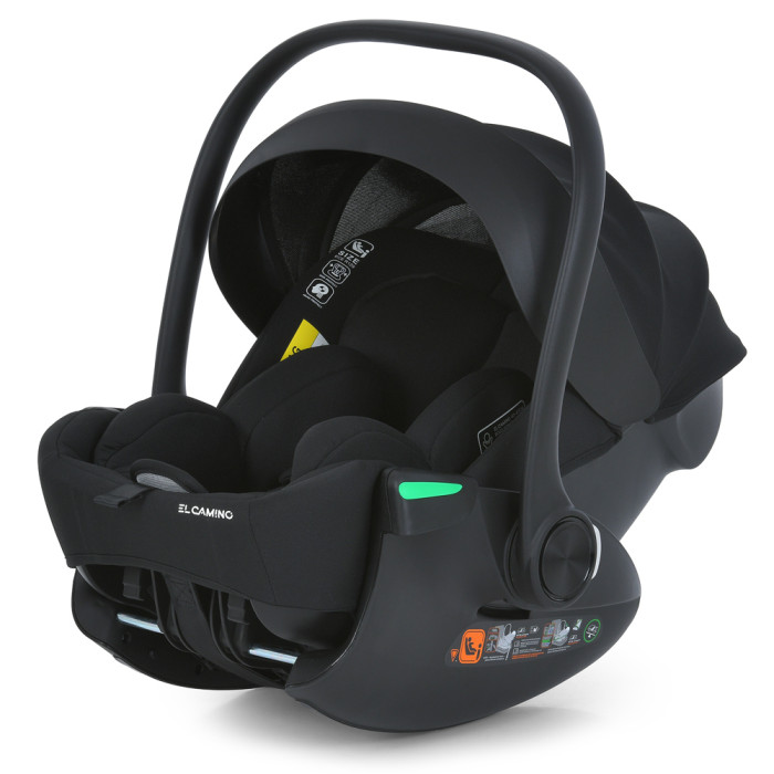 Автокрісло El Camino i-FLOW ME 1198 Black (1шт) дитяче, i-SIZE R129, зріст дитини 40-87см, рег.підголівник, розкл. в 4 положення, чорний