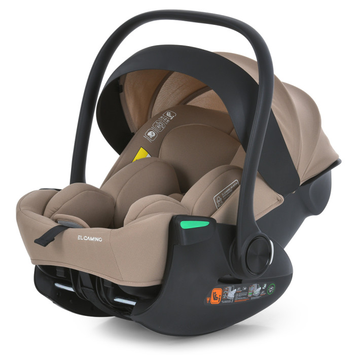 Автокрісло El Camino i-FLOW ME 1198 Beige (1шт) дитяче, i-SIZE R129, зріст дитини 40-87см, рег.підголівник, розкл. в 4 положення, бежевий