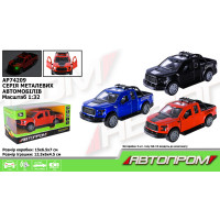 Машина мет. АВТОПРОМ 1:32,3 кольори, відкр.двері, батар.,світ., звук,кор.15*6,5*7см /48/