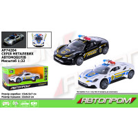 Машина мет. АВТОПРОМ 1:32,2 кольори, відкр.двері, батар.,світ., звук,кор.15*6,5*7см /48/