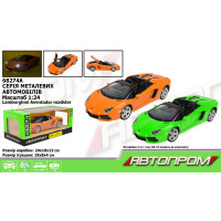 Машина мет. АВТОПРОМ 1:24 Lamborghini,бат,свет,зв,отк.дв,кап,баг.,кор. 24*10*13см /12-2/