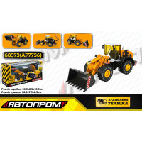 Будтехніка мет. АВТОПРОМ, 1:50 Фронтальний навантажувач, бат,світло,звук,рухливі деталі,у кор. 26,5*13,5*8,5см /24-2/