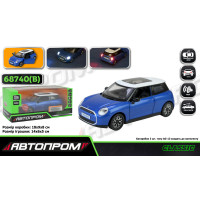 Машина мет. АВТОПРОМ 1:28 MINI COOPER, батар,світло,звук,відкр.двері,кор. 18*9*8см /48/
