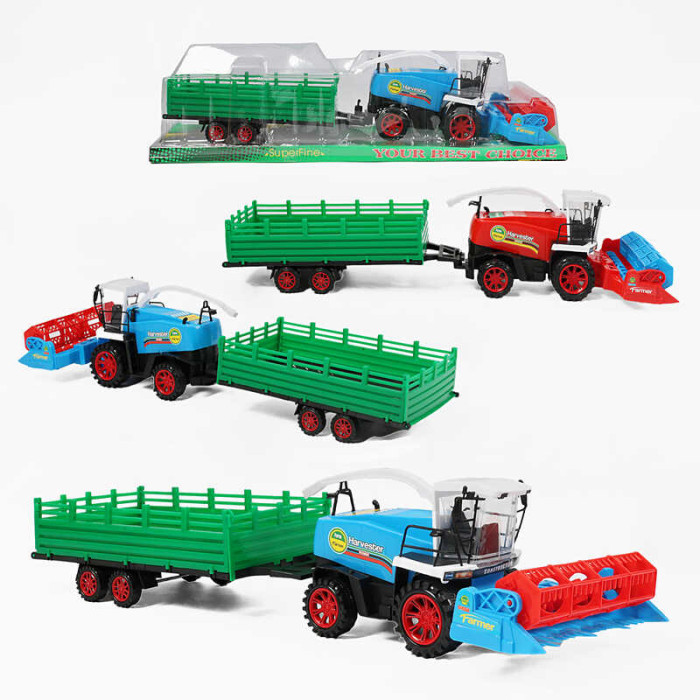 Комбайн причіп, розмір: 53х16.5х12 см, інерційний механізм, рухомі елементи конструкції, в слюді /36-2/