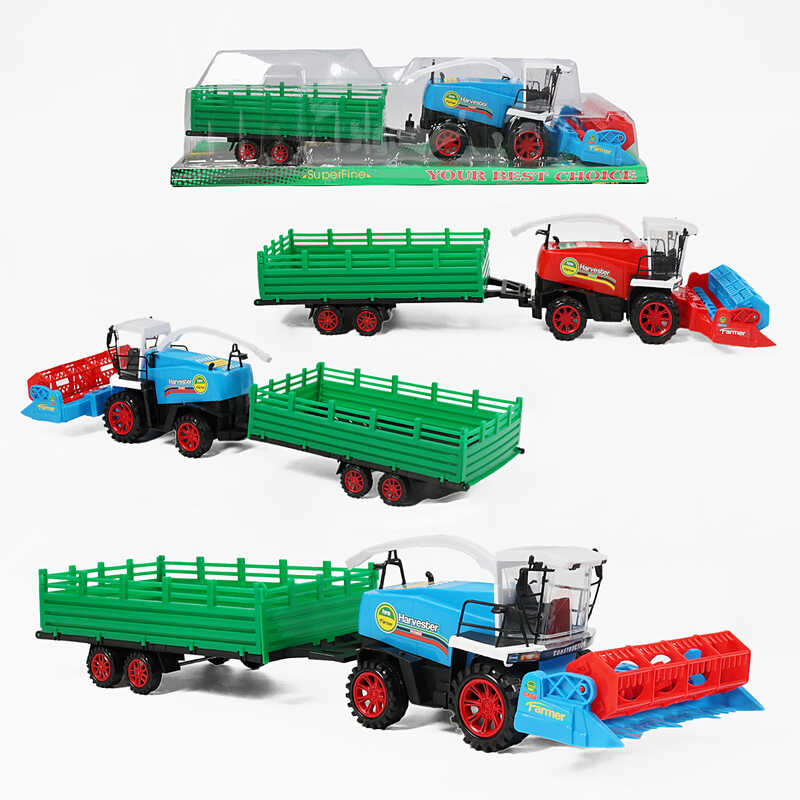 Комбайн причіп, розмір: 53х16.5х12 см, інерційний механізм, рухомі елементи конструкції, в слюді /36-2/