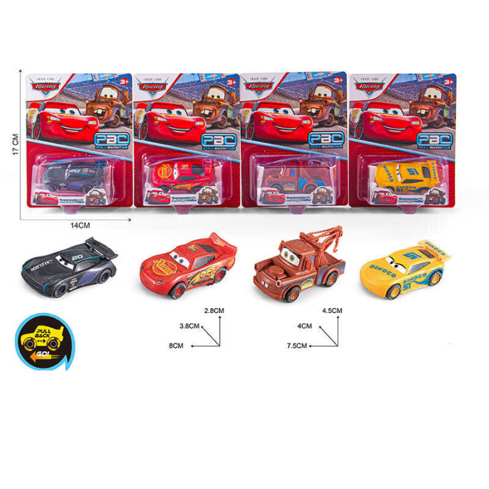 Машинка 4 види, герой, інерція, на листі  /360-2/