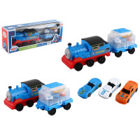 Потяг інерція, вагон, машинки, в кор. /48-2/