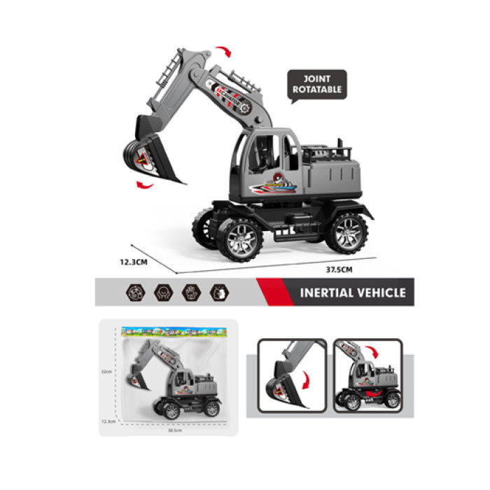 Будтехніка інерц, екскаватор, 30см, рухливі деталі, у п/е 37-25-12см /36/