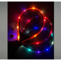 Ракетки 2 ракетки, 2 воланчики, підсвічування, на батарейках, пластиковий каркас, текстильна сітка, м’яка ручка, в сітці /60-2/