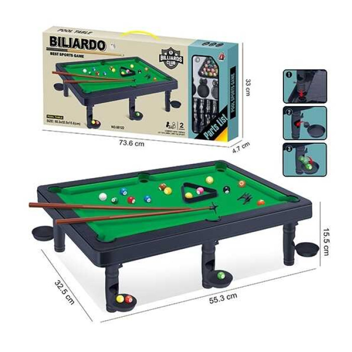 Більярд киї, кулі, трикутник для складання, в кор. /36-2/