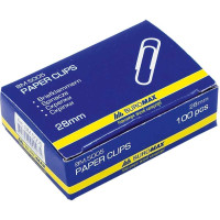 Скрепки никилированные  28 мм, 100 шт.,круглые по 10 упак. /50/500/