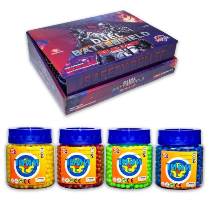 Кульки 6мм у баночці,  1000 куль в банці,  12шт в кор. 25*19*7см /12/144/