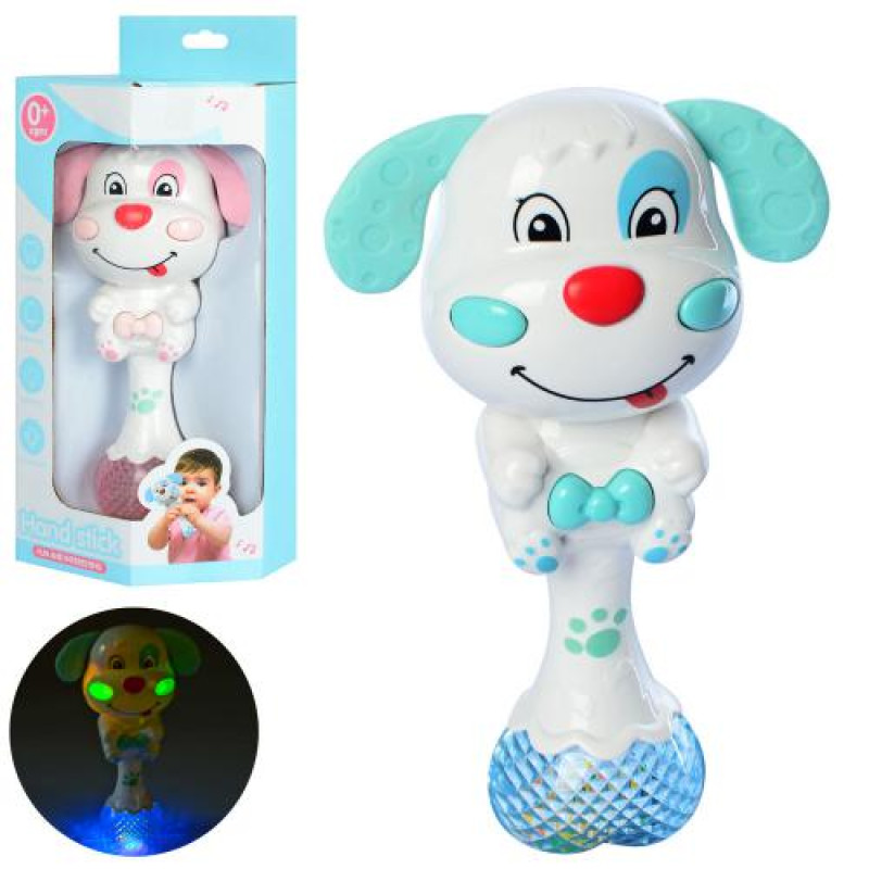 Брязкальце собачка 16см, муз, світло, прорізувач, 2кол, на бат-ці, в кор-ці, 11-24-7см /48/