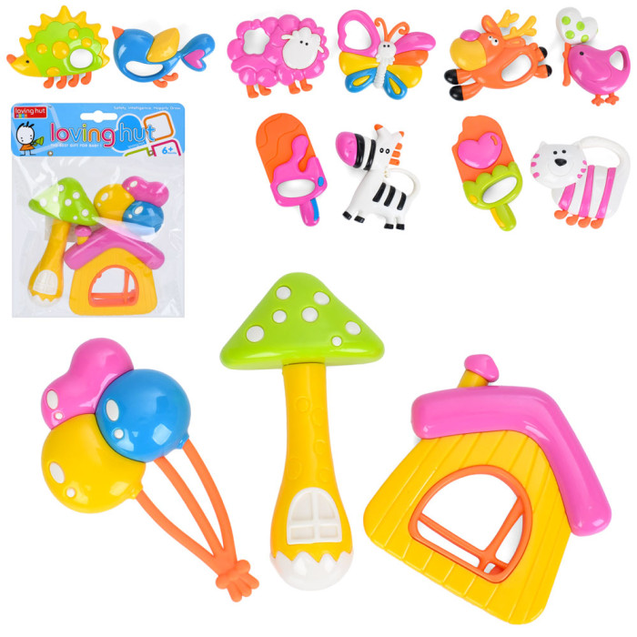 Брязкальце 6 видів, в п/е , 15-18-3см /288/