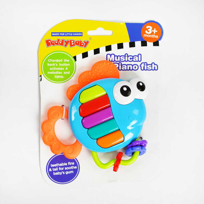 Брязкальце мелодії, звуки, підсвічування, прорізувач, на листі /48/