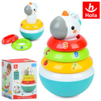 Неваляшка єдиноріг, пірамідка, 17см, 3 кільця (брязкальця), в кор-ці,  13-19-13см /24/