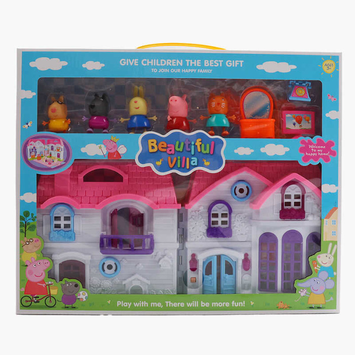 Будиночок 2 види, фігурки героїв, меблі, звук, підсвічування, наліпки, в кор. /30-2/