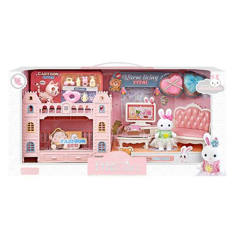 Будиночок флоксова фігурка, аксесуари, котик, в кор. /18/