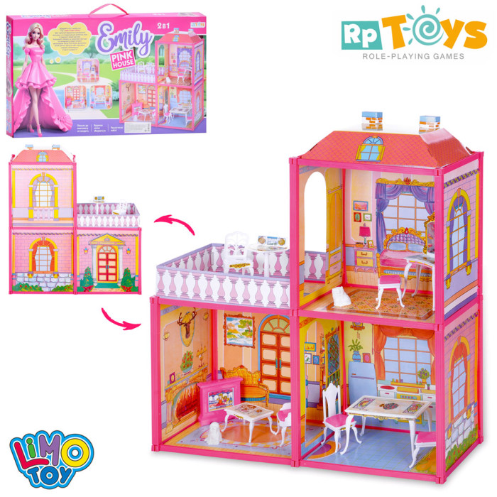 Будиночок 63-51,5-70см, фігурка, 2 поверхи, кор., 60-34-7,5 см /12/