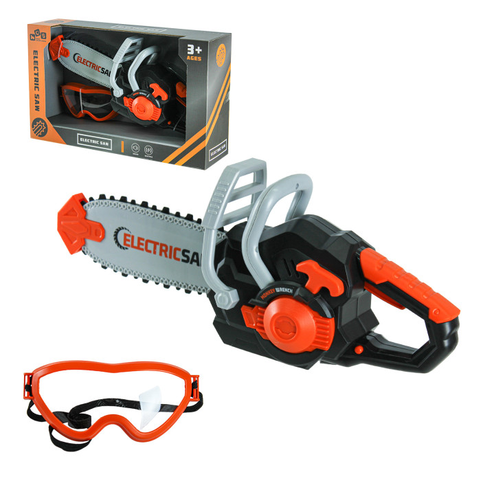 Бензопила 33см, звук, на бат-ці, окуляри, в кор-ці, 34-20,5-9см /12/