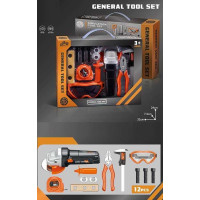 Набір інструментів 12 елементів, автоматична болгарка, на батарейках, аксесуари, у кор. /48-2/