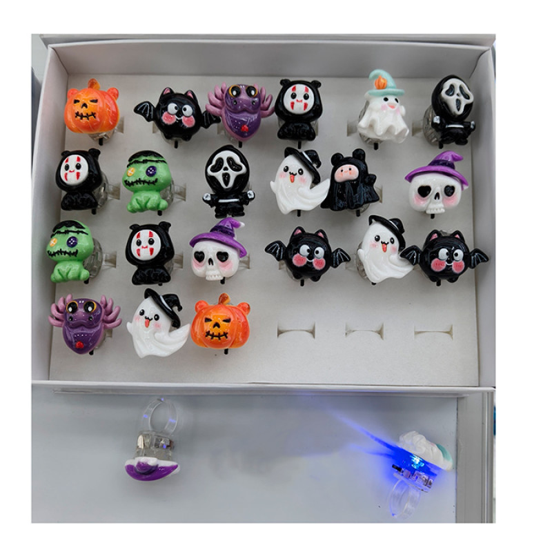 Каблучка Helloween/Хелловін, світло, мікс видів, на бат(табл), 24шт в кор. 20,5-15-4см /34/816/