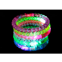 Браслет намистини, 8,5см, світло, 6 кольорів, на бат(табл), у п/е, 9-9,5-1см /400/