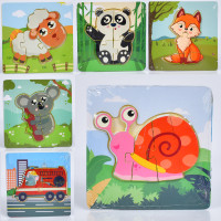 Дерев'яна іграшка Пазли мікс видів, у п/е, 10-10-0,5см /100/ Дерев'яна іграшка Пазли мікс видів, у п/е, 10-10-0,5см /100/