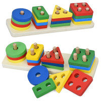 Дерев'яна іграшка Геометрика геометричні фігури, 16дет, у п/е, 21-6-5см /40/ Дерев'яна іграшка Геометрика геометричні фігури, 16дет, у п/е, 21-6-5см /40/