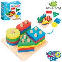 Дерев'яна іграшка Геометрика 16 фігур, в кор-ці, 12-12-6см /40/ Дерев'яна іграшка Геометрика 16 фігур, в кор-ці, 12-12-6см /40/