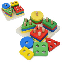 Дерев'яна іграшка Геометрика геометричні фігури, 16дет, у п/е, 11,5-11,5-5см /40/ Дерев'яна іграшка Геометрика геометричні фігури, 16дет, у п/е, 11,5-11,5-5см /40/