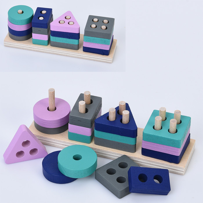 Дерев’яна іграшка Геометрика 16дет, у п/е, 13-4-3,5см /50/