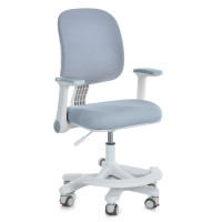 Дитяче крісло M 6174-11 (1шт) з підлокітником і підніжкою, блокування коліс, м'яке сидіння, спинка із сітки, регуляція висоти, сірий