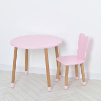 Столик 05-025R-ROUND (1шт) зі стільчиком, рожевий