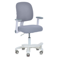 Дитяче крісло M 6250-11 (1шт) з підлокітником і підніжкою, блокування коліс, м'яке сидіння, спинка із сітки, регуляція висоти, сірий