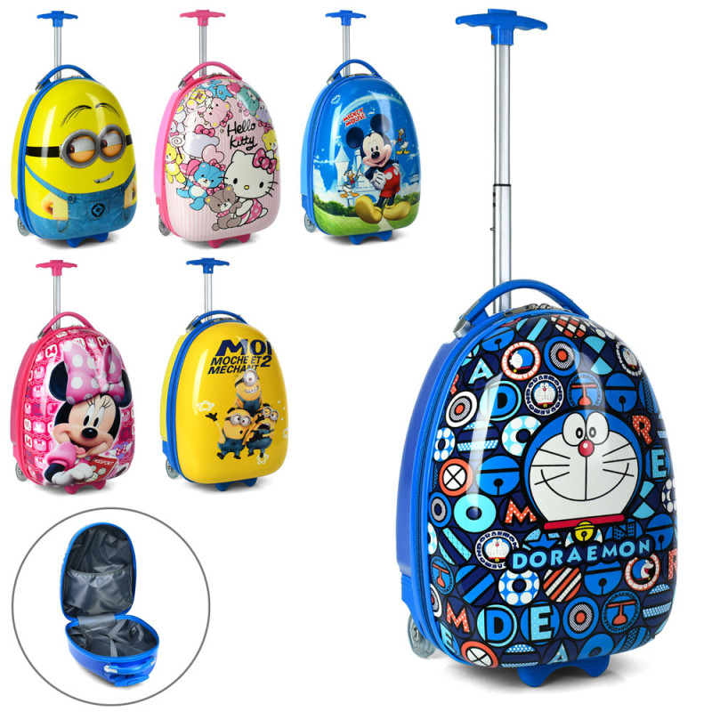 Валіза 30-46-20см, ручка (2положення), 2колеса, застібка-блискавка, 1внутр.кишеня, мікс видів (DSM-2види, DM-2види, HK, кіт), п/е /15/