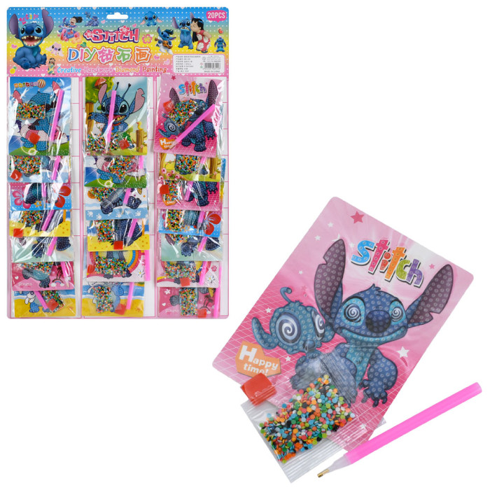 Набір для творчості LS, алмазна мозаїка/діамантова мозаїка, картинка 13-10см, у п/е, (мікс видів) 20шт на листі, 37-53-1,5см /80/1600/