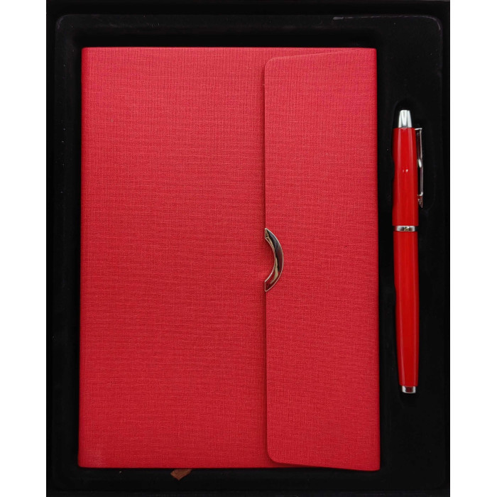 Блокнот шкір/зам на магніті А5/96арк.+ручка роллер у подар.кор.(1*30)