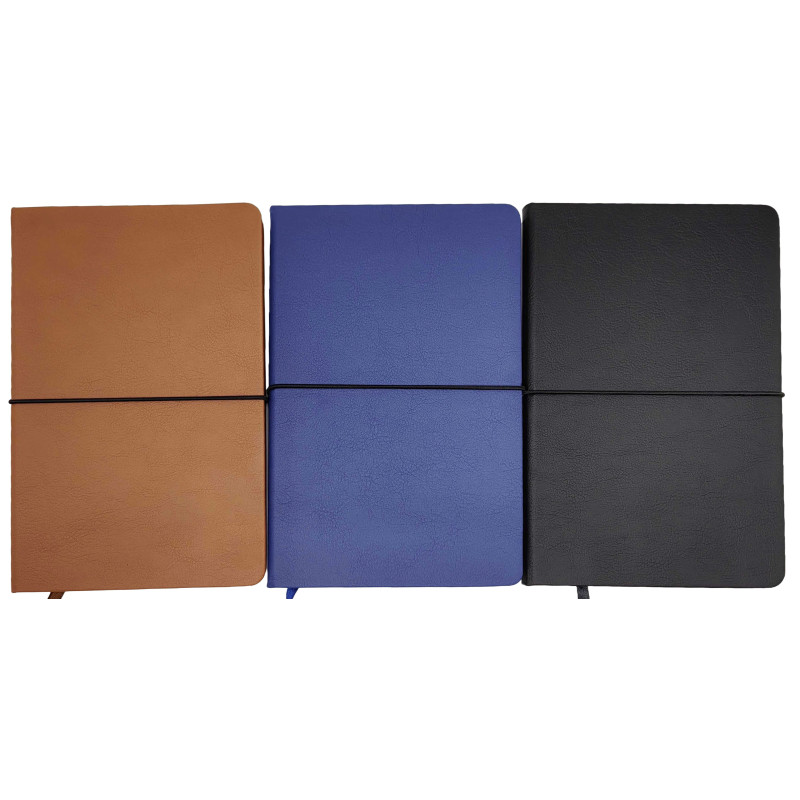 Блокнот на гумці А5/80арк.шкір/зам 80г/м2,клітина,3кол.(1*80)