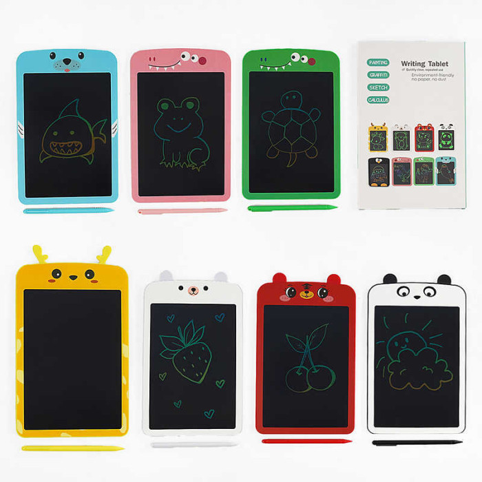 Планшет для малювання “Тваринка”, LCD дисплей, стилус, кольоровий екран 12.5х17.5 см, в кор, МІКС ВИДІВ /100/